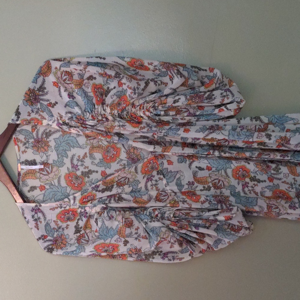 Free People Floral Maxi Dress - Blue, Orange, White